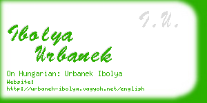 ibolya urbanek business card